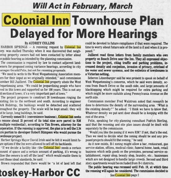 Colonial Inn - Jan 1981 Article